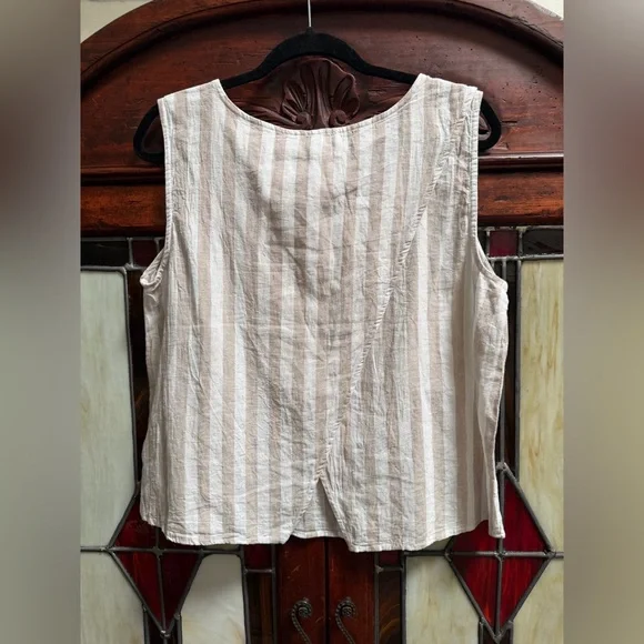 beachlunchlounge Beige and White Striped Blouse - Picture 2 of 4